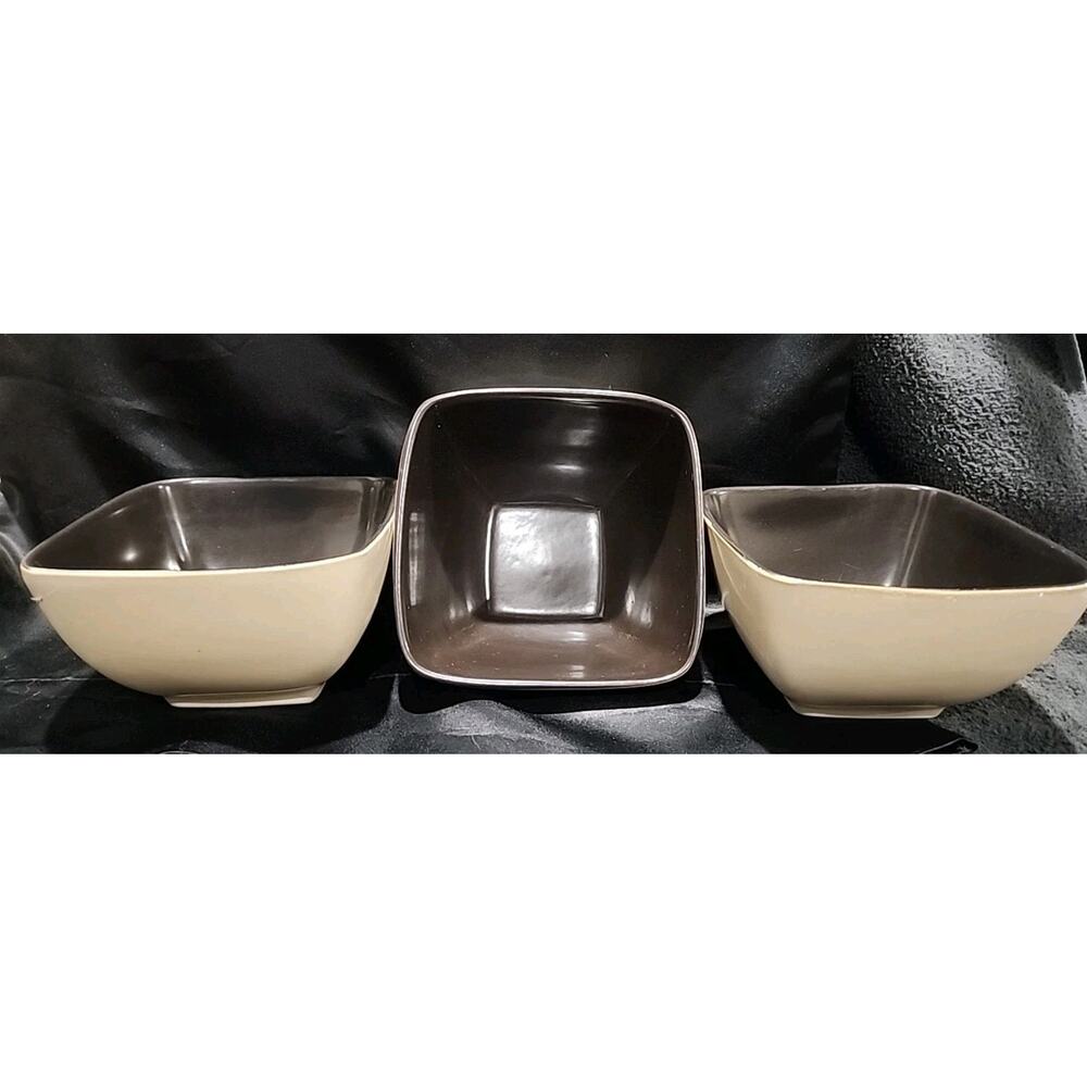 Home Trends Mosaic Tile Cereal Bowls 5 3/4" Square Excellent Set of 3